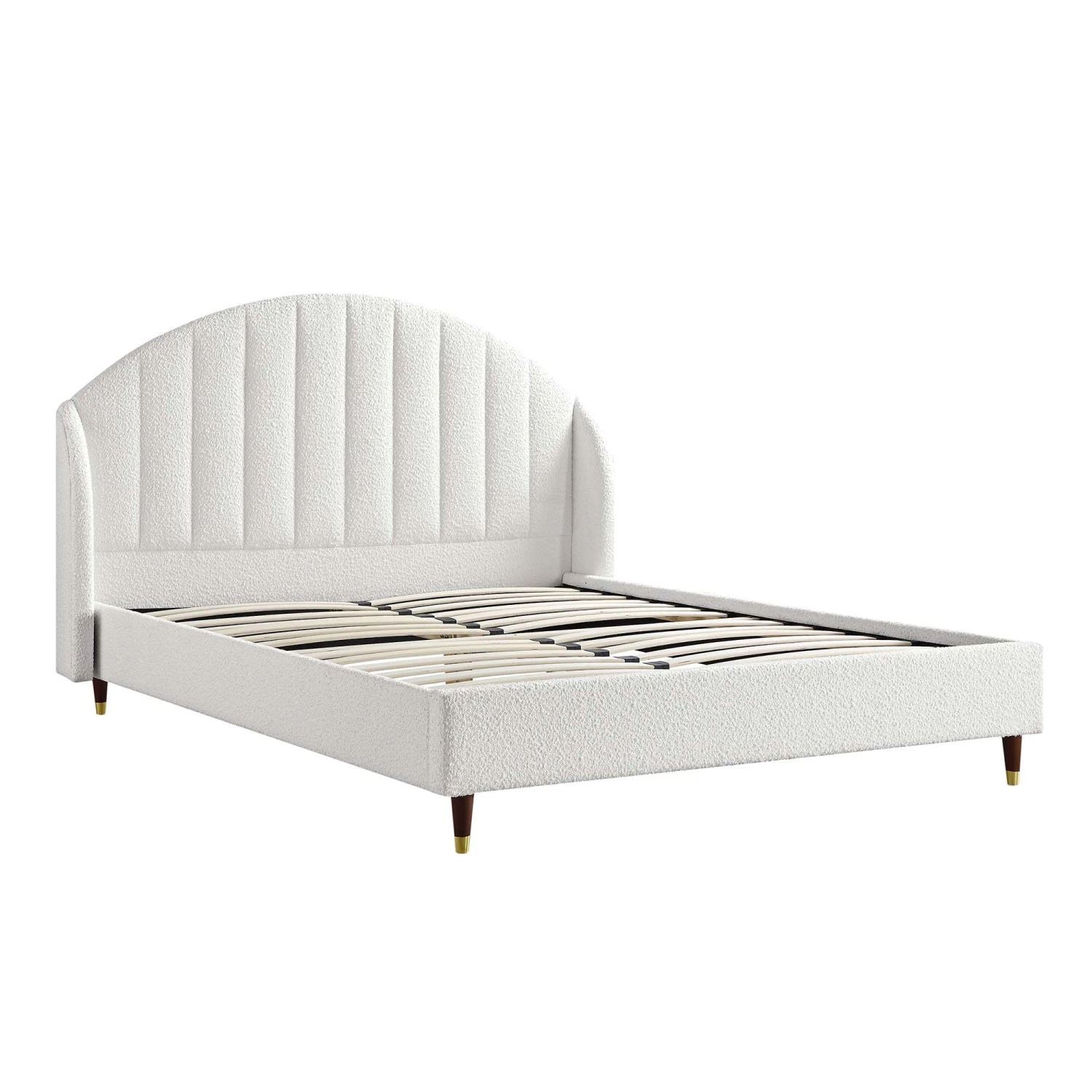 Eleanor White Boucle Upholstered Bed Frame With Domed Headboard 8 Eleanor White Boucle Upholstered Bed Frame With Domed Headboard - Image 6