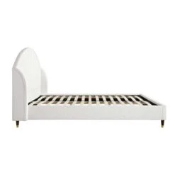 Eleanor White Boucle Upholstered Bed Frame With Domed Headboard 22 Eleanor White Boucle Upholstered Bed Frame With Domed Headboard -Garden Store JAH 08 ECRU BOU WB4