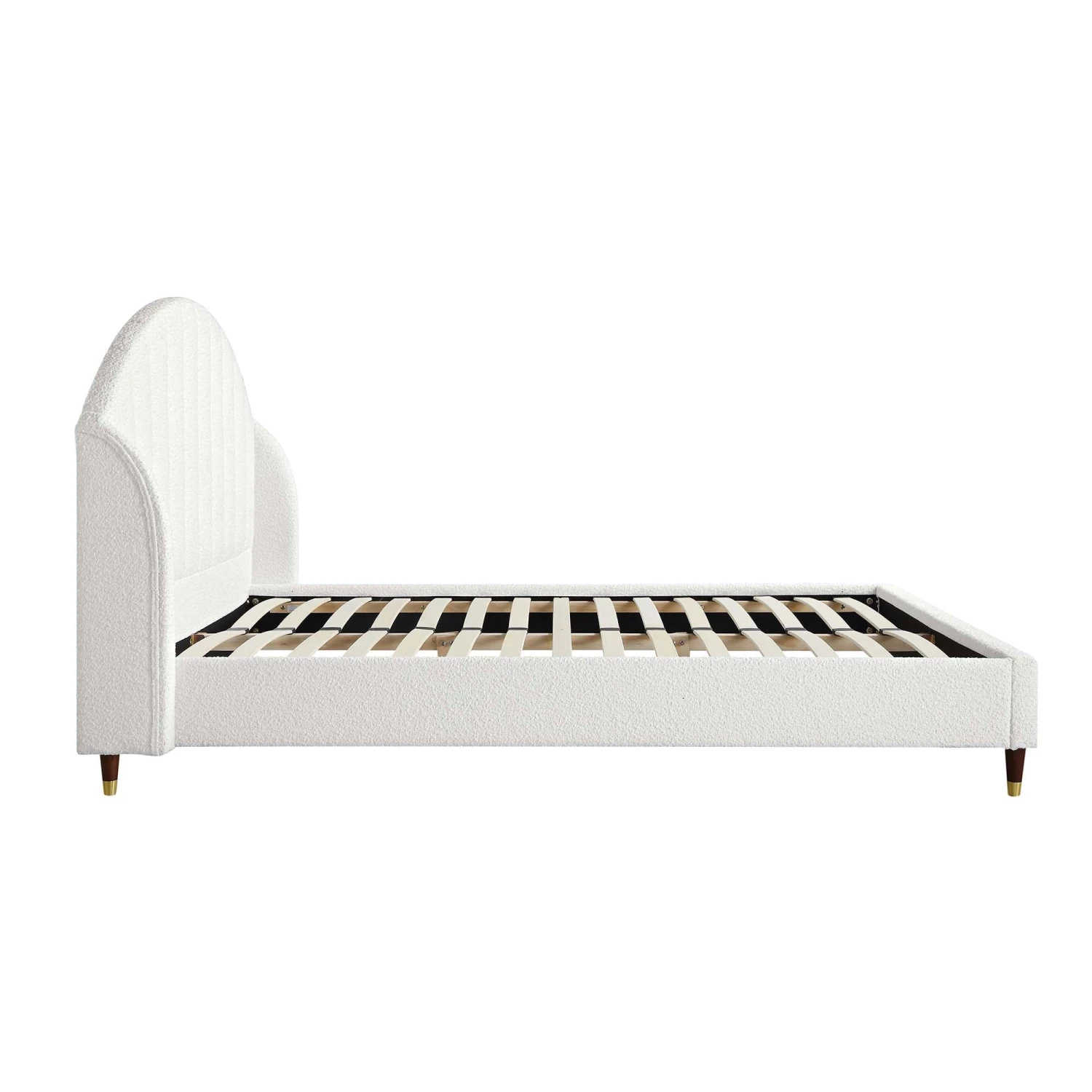 Eleanor White Boucle Upholstered Bed Frame With Domed Headboard 10 Eleanor White Boucle Upholstered Bed Frame With Domed Headboard - Image 8