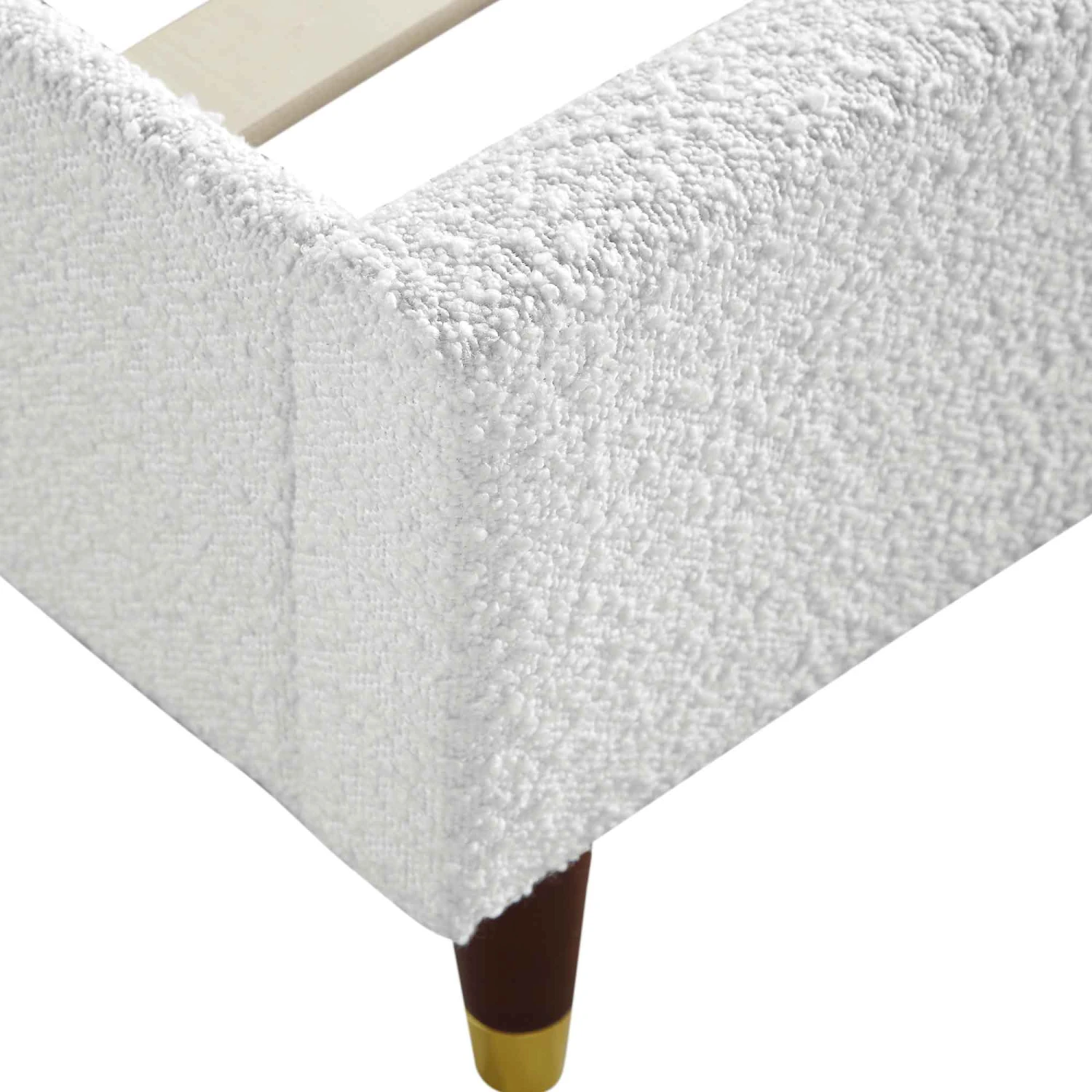 Eleanor White Boucle Upholstered Bed Frame With Domed Headboard 14 Eleanor White Boucle Upholstered Bed Frame With Domed Headboard - Image 12