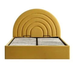 Archer Mustard Yellow Velvet Ottoman Storage Bed -Garden Store JAH 09 MUSTVEL WB2
