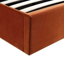 Archer Rust Velvet Ottoman Storage Bed -Garden Store JAH 09 RUSTVEL detail4