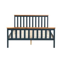Marta Solid Wooden Shaker Style Double Bed In Blue And Oak -Garden Store JIN 06 BLUE DK 3 ce8c366a 1150 41c0 98c2 8f20a4c44436