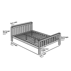 Marta Solid Wooden Shaker Style Double Bed In Blue And Oak -Garden Store JIN 06 D