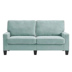 Sherbrook Large 2-Seater Mint Brushed Fabric Sofa With Contrasting Piping -Garden Store LVSF 02 MINT 3ST WB1