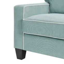 Sherbrook Large 2-Seater Mint Brushed Fabric Sofa With Contrasting Piping -Garden Store LVSF 02 MINT 3ST detail2