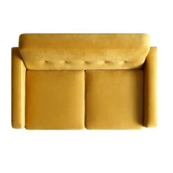 Clarence 2-Seater Sofa In Mustard Yellow Velvet -Garden Store LVSF 06 MUSTARDVEL 2ST WB3