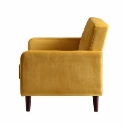 Clarence 2-Seater Sofa In Mustard Yellow Velvet -Garden Store LVSF 06 MUSTARDVEL 2ST WB4