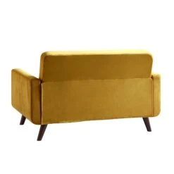 Clarence 2-Seater Sofa In Mustard Yellow Velvet -Garden Store LVSF 06 MUSTARDVEL 2ST WB5