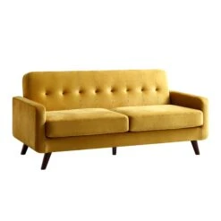 Clarence 3-Seater Sofa In Mustard Yellow Velvet 18 Clarence 3-Seater Sofa In Mustard Yellow Velvet -Garden Store LVSF 06 MUSTARDVEL 3ST WB2
