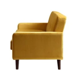 Clarence 3-Seater Sofa In Mustard Yellow Velvet 20 Clarence 3-Seater Sofa In Mustard Yellow Velvet -Garden Store LVSF 06 MUSTARDVEL 3ST WB4
