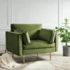 Pelham Moss Green Velvet Fabric Armchair -Garden Store LVSF 386 GREENVEL 1ST main