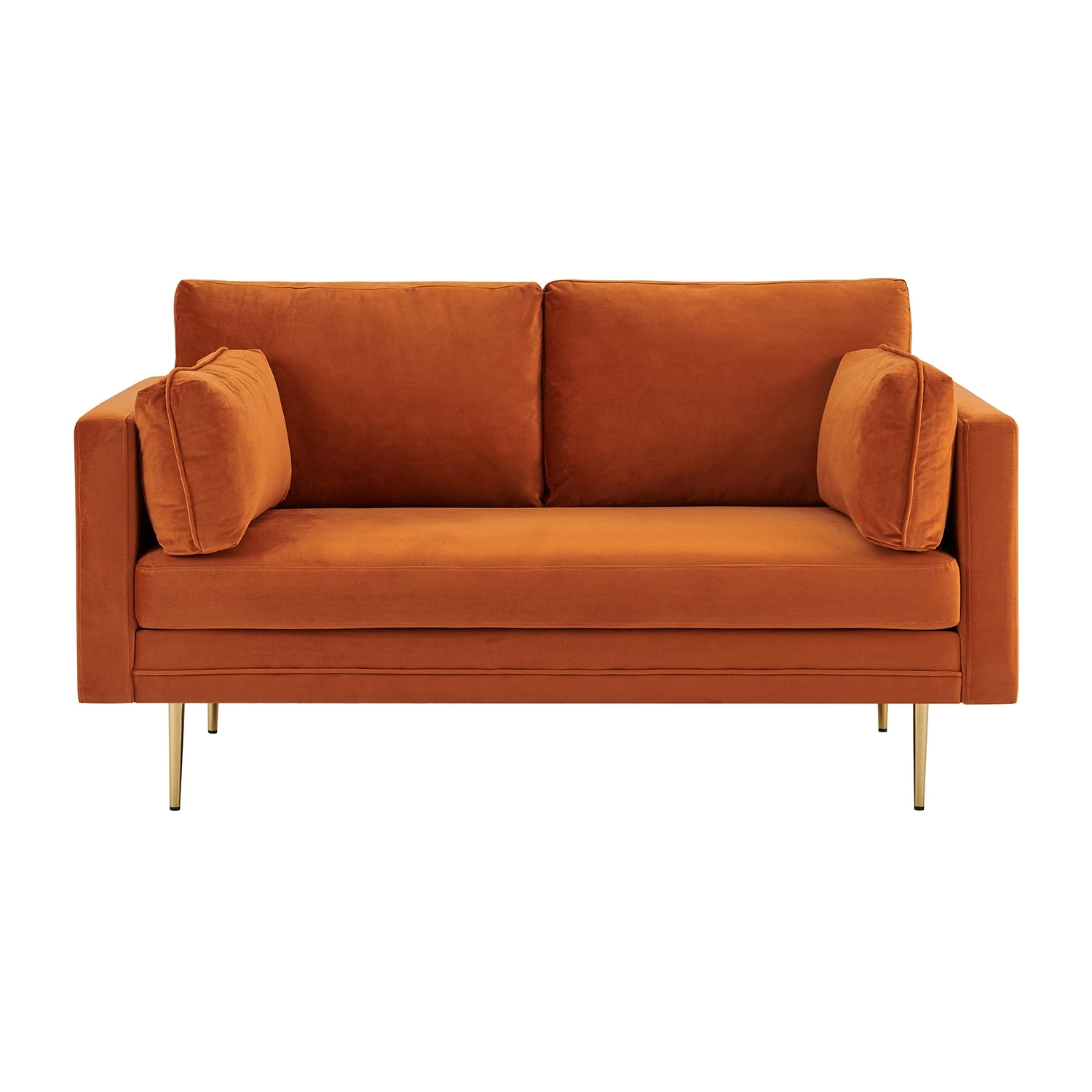 Pelham Orange Velvet Fabric Sofa 10 Pelham Orange Velvet Fabric Sofa - Image 8
