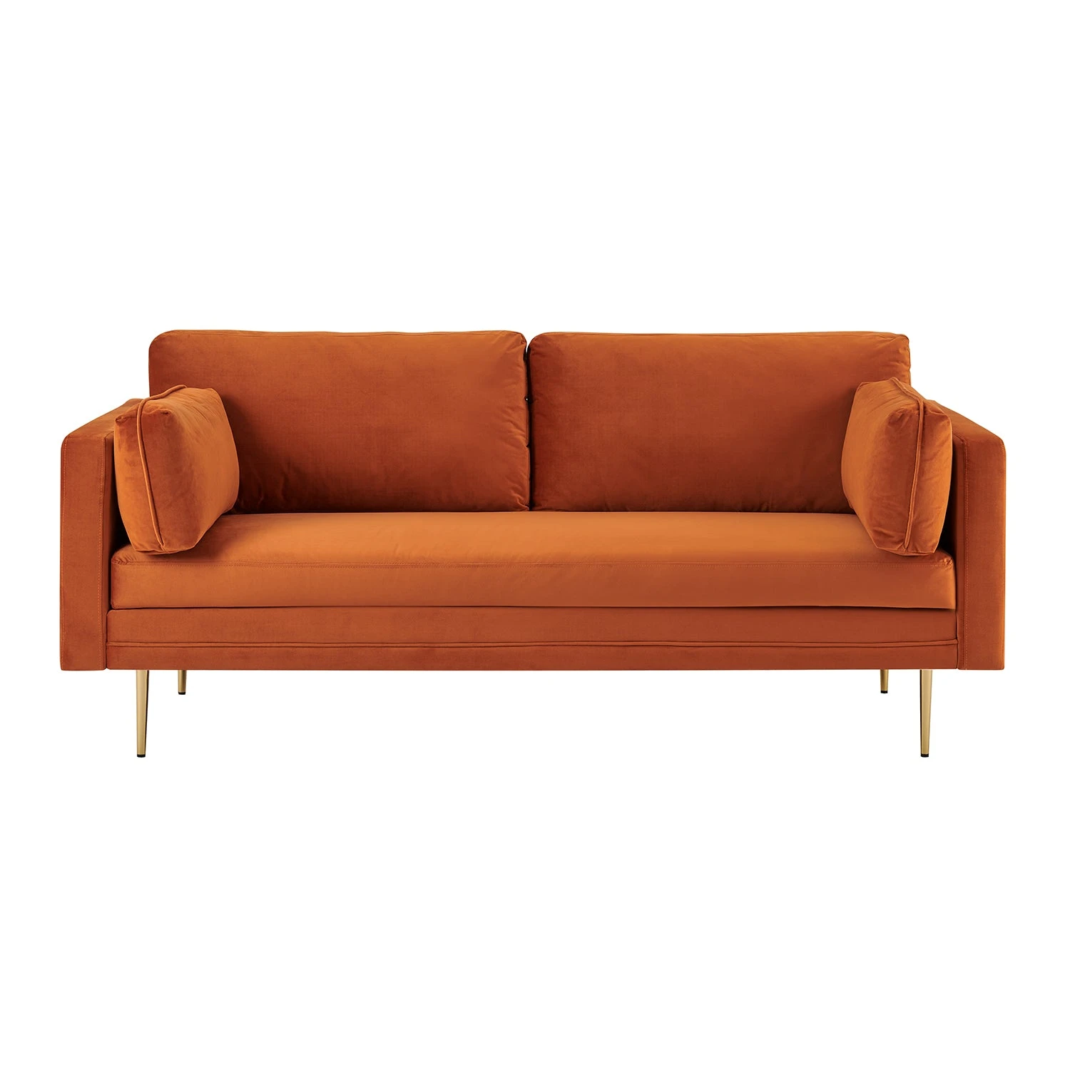 Pelham Orange Velvet Fabric Sofa 11 Pelham Orange Velvet Fabric Sofa - Image 9