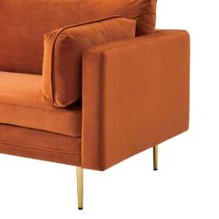 Pelham Orange Velvet Fabric Sofa 27 Pelham Orange Velvet Fabric Sofa -Garden Store LVSF 386 ORANGEVEL 3ST detail2