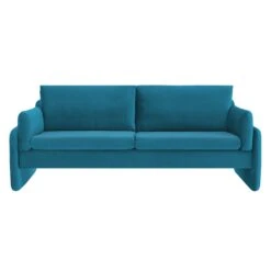 Clapham 3-Seater Sea Blue Velvet Fabric Sofa -Garden Store LVSF 89 BLUEVEL 3ST WB1