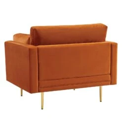 Pelham Orange Velvet Fabric Armchair -Garden Store LVSF 89 ORANGEVEL 1ST WB3