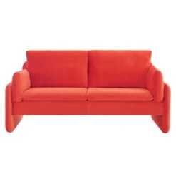 Clapham 2-Seater Flaming Orange Velvet Fabric Sofa -Garden Store LVSF 89 ORANGEVEL 2ST WB1