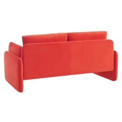 Clapham 2-Seater Flaming Orange Velvet Fabric Sofa -Garden Store LVSF 89 ORANGEVEL 2ST WB3
