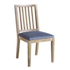 Hemingford Set Of 2 Blue Grey Velvet Bobbin Spindle Dining Chair 14 Hemingford Set Of 2 Blue Grey Velvet Bobbin Spindle Dining Chair -Garden Store LW DCH 511 BLUEVEL 2P WB3