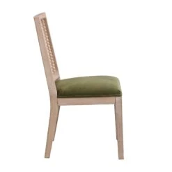 Hemingford Set Of 2 Moss Green Velvet Bobbin Spindle Dining Chair -Garden Store LW DCH 511 GREENVEL 2P WB4