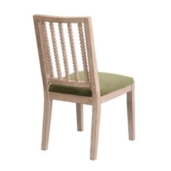 Hemingford Set Of 2 Moss Green Velvet Bobbin Spindle Dining Chair -Garden Store LW DCH 511 GREENVEL 2P WB5