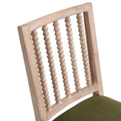 Hemingford Set Of 2 Moss Green Velvet Bobbin Spindle Dining Chair -Garden Store LW DCH 511 GREENVEL 2P detail1