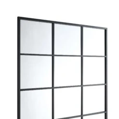 Chardwell Full Length Industrial Metal Window Mirror 180 X 100 Cm, Black -Garden Store MIRR 005 BLACK detail1