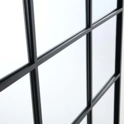 Chardwell Full Length Industrial Metal Window Mirror 180 X 100 Cm, Black -Garden Store MIRR 005 BLACK detail2