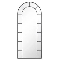 Beaumont Arched Full Lenth Metal Frame Mirror 178 X 76 Cm, Black -Garden Store MIRR 029 BLACK WB1