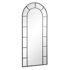 Beaumont Arched Full Lenth Metal Frame Mirror 178 X 76 Cm, Black -Garden Store MIRR 029 BLACK WB2