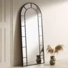 Beaumont Arched Full Lenth Metal Frame Mirror 178 X 76 Cm, Black 2 Beaumont Arched Full Lenth Metal Frame Mirror 178 X 76 Cm, Black -Garden Store MIRR 029 BLACK main