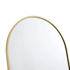 Dina Freestanding Arched Full Length Metal Frame Mirror 160 X 76 Cm, Gold Effect -Garden Store MIRR 049 GOLD detail1
