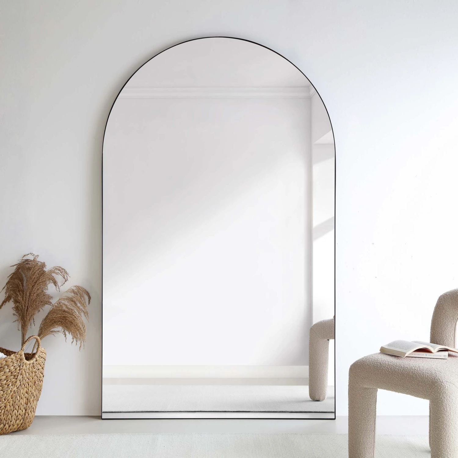 Eden Arched Full Length Metal Frame Mirror 180 X 110 Cm, Black 4 Eden Arched Full Length Metal Frame Mirror 180 X 110 Cm, Black - Image 2