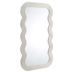 Venus Full Length Wave Mirror 180 X 100 Cm, Washed White -Garden Store MIRR 162 WASHWHITE WB2
