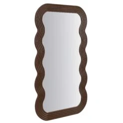Venus Full Length Wave Mirror 180 X 100 Cm, Walnut -Garden Store MIRR 162 WOOD WB2