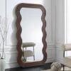 Venus Full Length Wave Mirror 180 X 100 Cm, Walnut -Garden Store MIRR 162 WOOD main