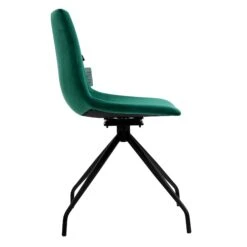 Florian Pair Of Velvet Effect Microfibre Dining Chairs In Green -Garden Store MO98GREEN 3