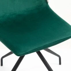 Florian Pair Of Velvet Effect Microfibre Dining Chairs In Green -Garden Store MO98GREEN detail2