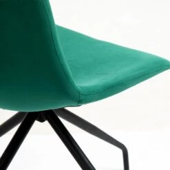 Florian Pair Of Velvet Effect Microfibre Dining Chairs In Green -Garden Store MO98GREEN detail3