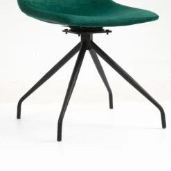 Florian Pair Of Velvet Effect Microfibre Dining Chairs In Green -Garden Store MO98GREEN detail4