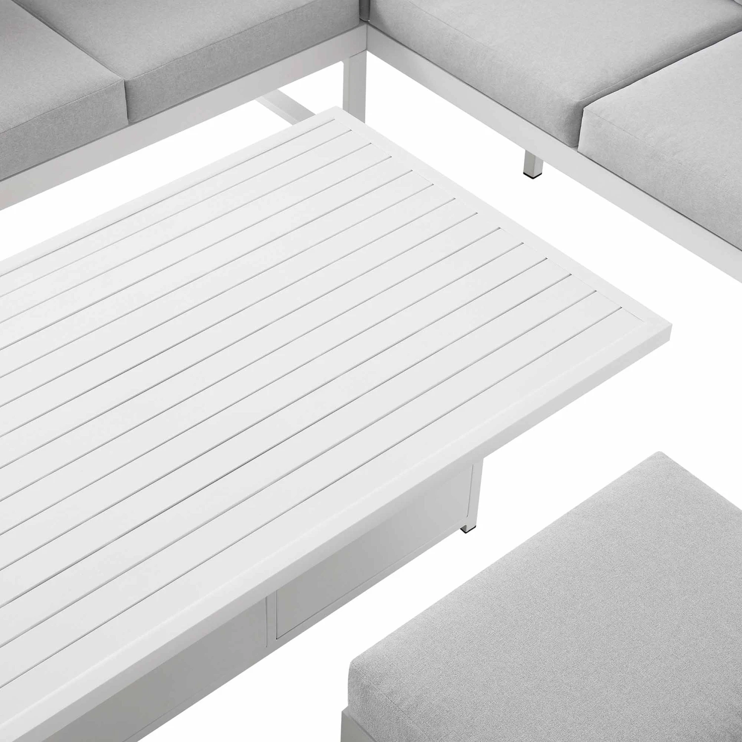 Albany Aluminium Large Corner Casual Dining Set With Rising Table, White 14 Albany Aluminium Large Corner Casual Dining Set With Rising Table, White - Image 12