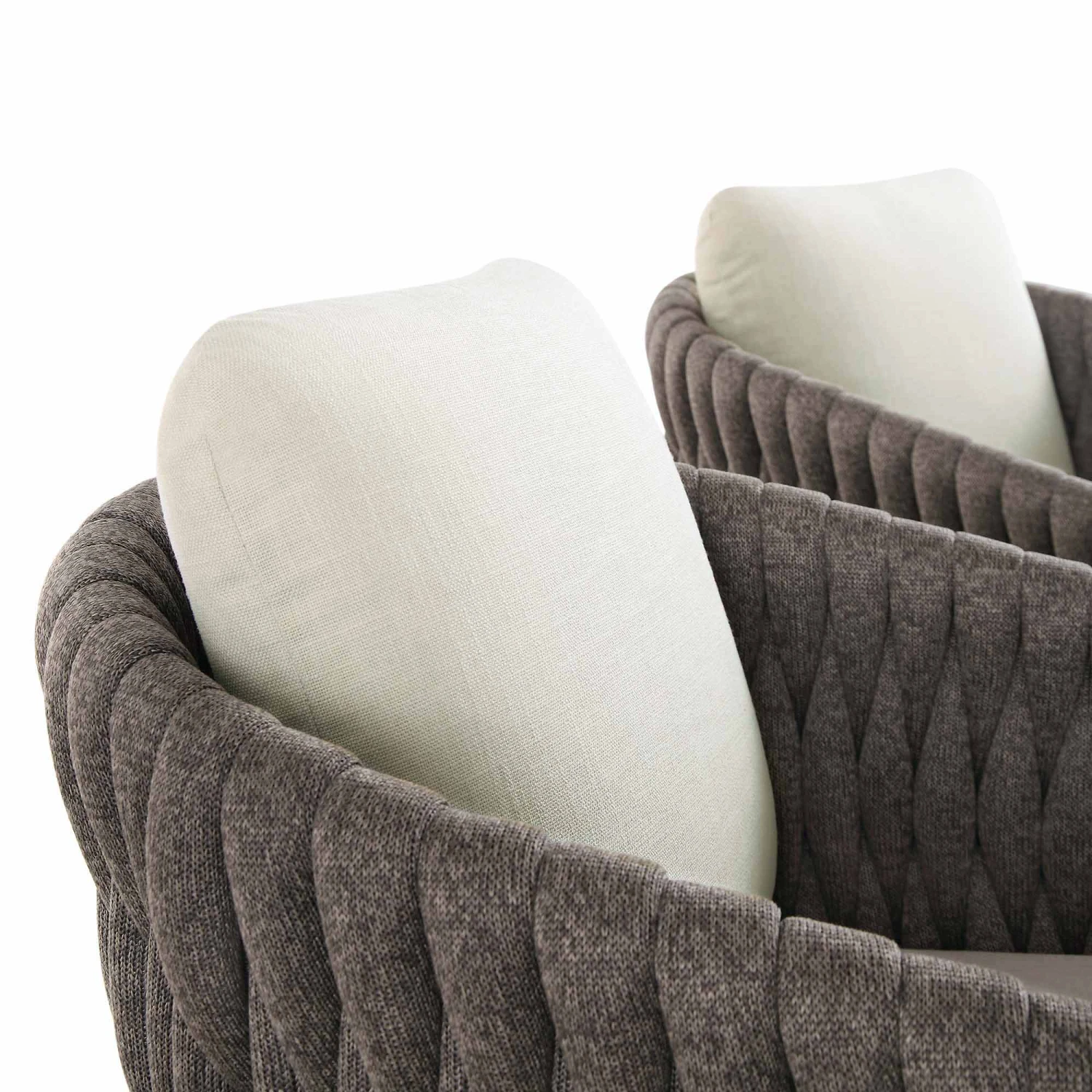 Montebello 6-Seater Outdoor Taupe Rope And Aluminium Oval Dining Set With White Ceramic Dining Table 14 Montebello 6-Seater Outdoor Taupe Rope And Aluminium Oval Dining Set With White Ceramic Dining Table - Image 12