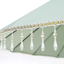 Hacienda 2.4M Sage Green Beaded Carousel Garden Parasol With Fringe Tassels And Aluminium Tilt 17 Hacienda 2.4M Sage Green Beaded Carousel Garden Parasol With Fringe Tassels And Aluminium Tilt -Garden Store OD PRSL 16 SAGE detail1