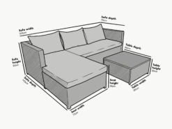 Troy Corner Rattan Garden Sofa Set With Table -Garden Store OD SF 005 size