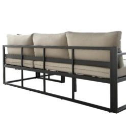 Albany Aluminium Corner Sofa Set With Reclining Back And Coffee Table, Taupe -Garden Store OD SF 1023 TAUPE detail4
