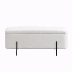 Jed Ecru Boucle 120cm Large Storage Ottoman Bench -Garden Store OTTO 2245 ECRUBOUCLE WB1