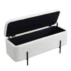Jed Ecru Boucle 120cm Large Storage Ottoman Bench -Garden Store OTTO 2245 ECRUBOUCLE WB3