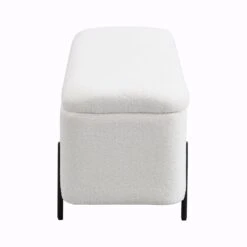 Jed Ecru Boucle 120cm Large Storage Ottoman Bench -Garden Store OTTO 2245 ECRUBOUCLE WB4