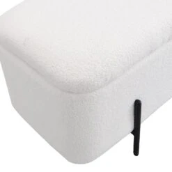 Jed Ecru Boucle 120cm Large Storage Ottoman Bench -Garden Store OTTO 2245 ECRUBOUCLE detail1